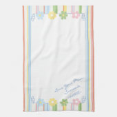 Serviette de cuisine "Fleurs Pastel & Stripes" (Vertical)