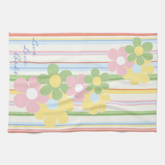 Serviette de cuisine "Fleurs & Stripes" (Horizontal)