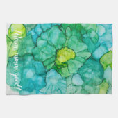 Serviette de cuisine "Floral Blue-Greens/Alcolhol  (Horizontal)