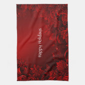 Serviette de cuisine Floral Feuille rouge (Vertical)