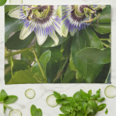 Serviette de cuisine florale à fleur de la passion (Plié)