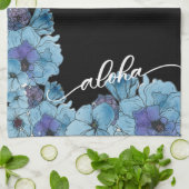 Serviette de cuisine Florale Aloha Bleu (Plié)