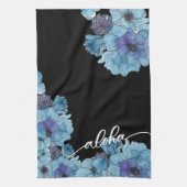 Serviette de cuisine Florale Aloha Bleu (Vertical)