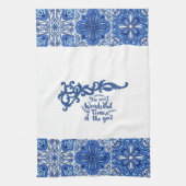 Serviette de cuisine Florale Bleue - (Vertical)