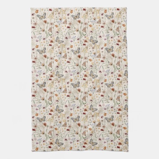 Serviette de cuisine florale Boho (Vertical)