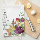Serviette de cuisine florale Confiance dans le Sei (Quart Plié)