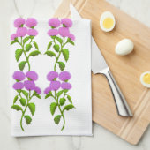 Serviette de cuisine florale de chardon écossais (Quart Plié)