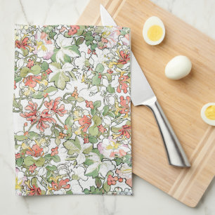 Serviette de cuisine florale de Mucha de