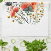 Serviette de cuisine florale de portrait (Plié)