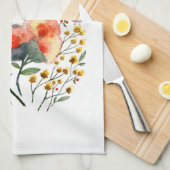 Serviette de cuisine florale de portrait (Quart Plié)