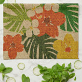 Serviette de cuisine florale hawaïenne de jardin (Plié)