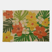 Serviette de cuisine florale hawaïenne de jardin (Horizontal)
