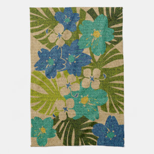 Serviette de cuisine florale hawaïenne de jardin
