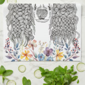 Serviette de cuisine florale Lover Poodle (Plié)