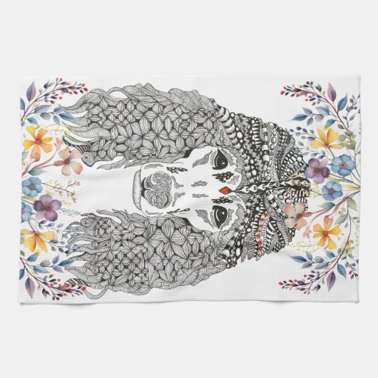 Serviette de cuisine florale Lover Poodle (Horizontal)