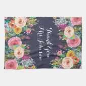 Serviette de cuisine florale peinte par professeur (Horizontal)