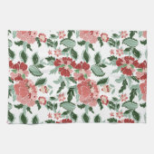 Serviette de cuisine florale rouge/olive (Horizontal)