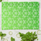 Serviette de cuisine florale tropicale - chaux (Plié)
