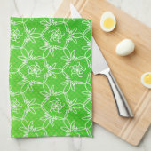 Serviette de cuisine florale tropicale - chaux (Quart Plié)