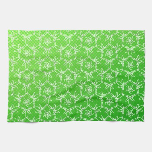 Serviette de cuisine florale tropicale - chaux (Horizontal)