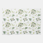 Serviette de cuisine florale verte et blanche douc (Horizontal)
