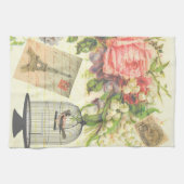 Serviette de cuisine florale victorienne vintage (Horizontal)