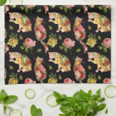 Serviette de cuisine florale Vintage Rose Kitties (Plié)