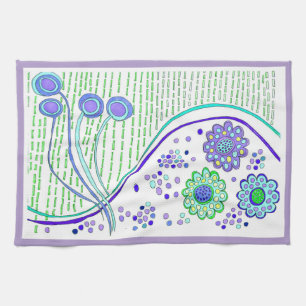SERVIETTE DE CUISINE "FLORE CÉLESTIALE" Purple Tri