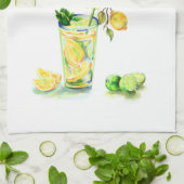Serviette de cuisine fraîche au citron - Texte per (Plié)