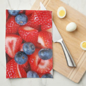 Serviette de cuisine fraîche de myrtilles et de (Quart Plié)