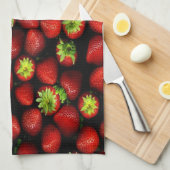 Serviette de cuisine/fraises (Quart Plié)