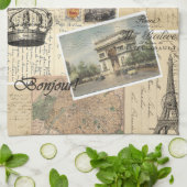 Serviette de cuisine française de collage de carte (Plié)