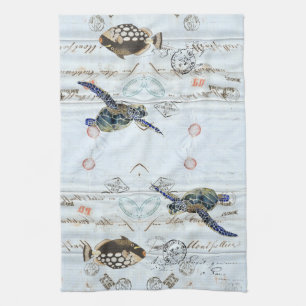 Serviette de cuisine française de tortue de mer d