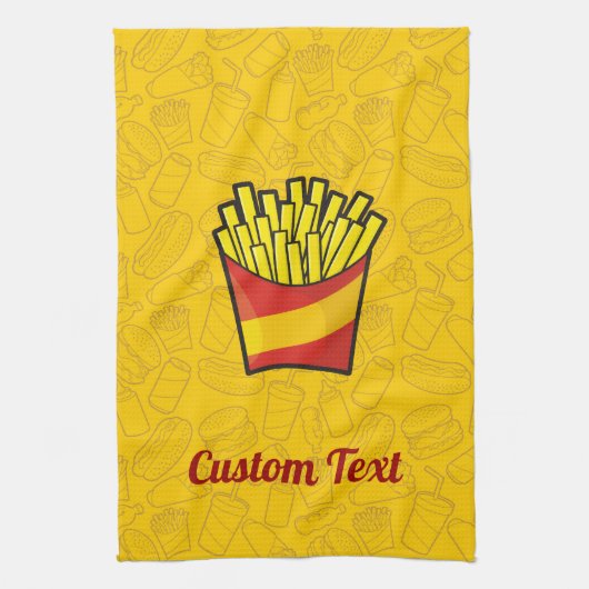 Serviette de cuisine française Fries (Vertical)
