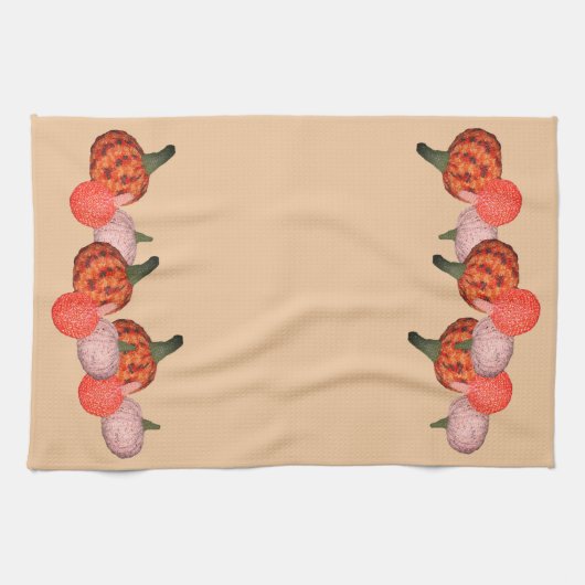 Serviette de cuisine - Frontière Citrouille (Horizontal)