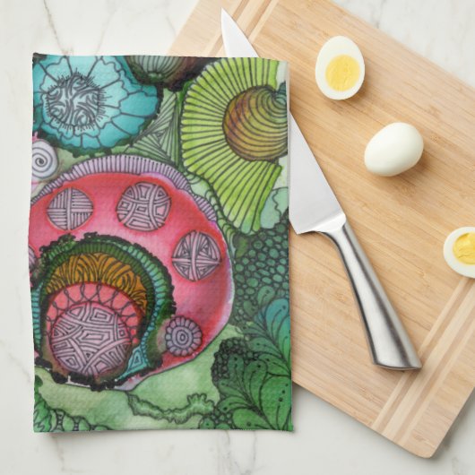 Serviette de cuisine "géniale" (Quart Plié)