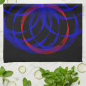 Serviette de cuisine géométrique Accent double ble (Plié)