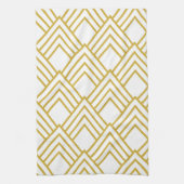 Serviette de cuisine géométrique, blanche et or Ab (Vertical)