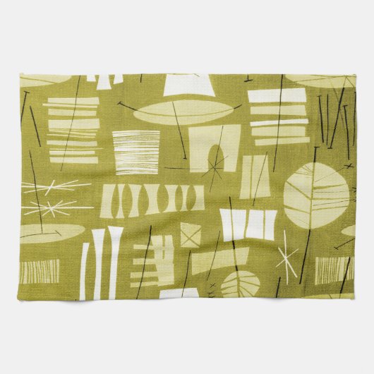 Serviette de cuisine GÉOMÉTRIQUE de 2 MoJo - JAUNE (Horizontal)