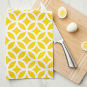 Serviette de cuisine géométrique jaune de freesia (Quart Plié)