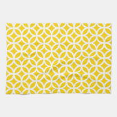 Serviette de cuisine géométrique jaune de freesia (Horizontal)