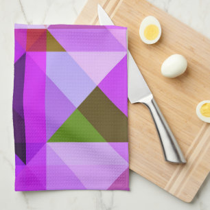 Serviette de cuisine géométrique violet