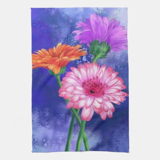 Serviette de cuisine Gerberas Belles fleurs (Vertical)