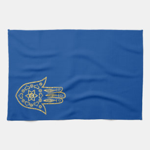 Serviette de cuisine Gold Hamsa Outline