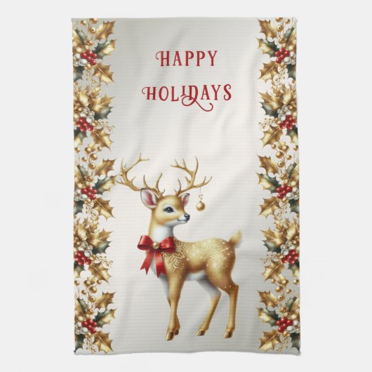 Serviette de cuisine Gold Reindeer (Vertical)