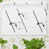 Serviette de cuisine gondole noire et blanche (Plié)