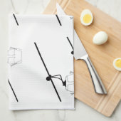 Serviette de cuisine gondole noire et blanche (Quart Plié)