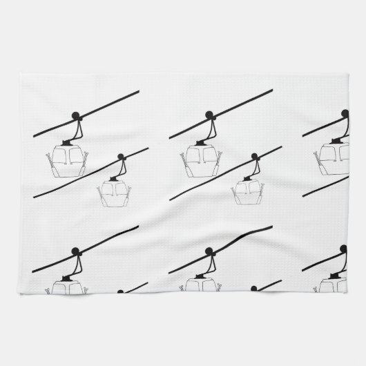 Serviette de cuisine gondole noire et blanche (Horizontal)