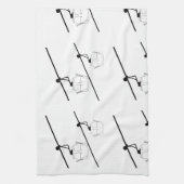 Serviette de cuisine gondole noire et blanche (Vertical)