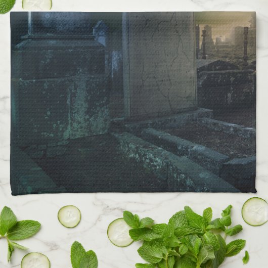 Serviette de cuisine gothique Graveyard (Plié)